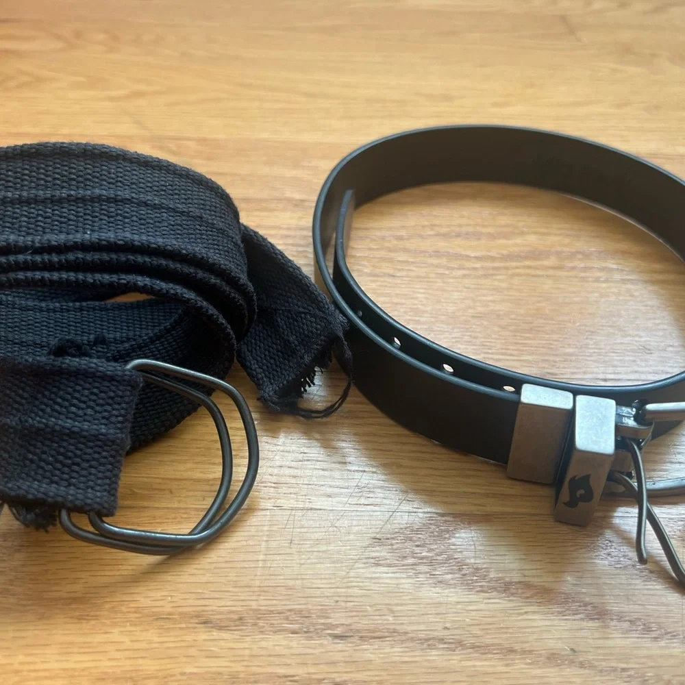 Black Canvas and Leather Belts